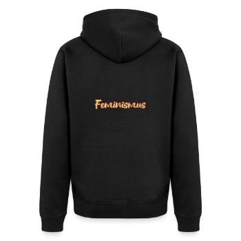 Feminism Saying Gift Vintage Emancipation - Unisex Premium Organic Zip Hoodie - black - Back - Nico (187cm)