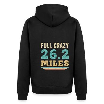 26.2 Meilen Marathon - Marathonläufer - Unisex Premium Bio Zip Hoodie - Schwarz - Hinten - Nico (187cm)