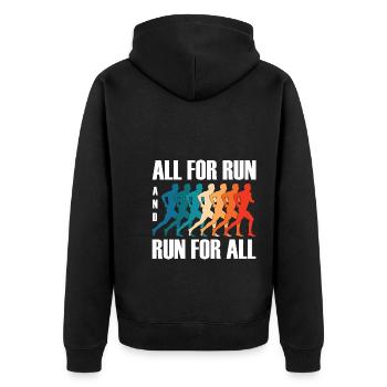 Love Running Zitat - Laufen Läufer Motivation - Unisex Premium Bio Zip Hoodie - Schwarz - Hinten - Nico (187cm)