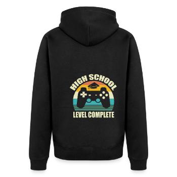 High School Idee Geschenk Gamer Bac Videospiele Fac Konsole - Unisex Premium Bio Zip Hoodie - Schwarz - Hinten - Nico (187cm)