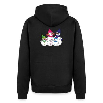 Winter - Unisex Premium Bio Zip Hoodie - Schwarz - Hinten - Nico (187cm)