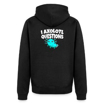 Axolotl Pet Owner I Animal Axolotl Questions - Unisex Premium Organic Zip Hoodie - black - Back - Nico (187cm)