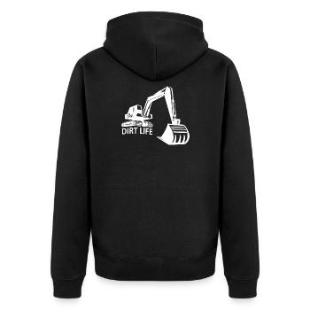 Excavator Excavator Driver Dirt Life - Unisex Premium Organic Zip Hoodie - black - Back - Nico (187cm)