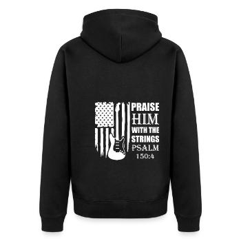 Lobe Ihn Mit Den Saiten Christliche Kirchenmusik - Unisex Premium Bio Zip Hoodie - Schwarz - Hinten - Nico (187cm)