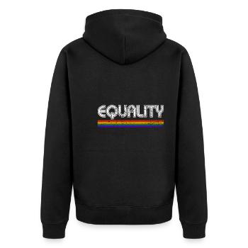 Love Is Love Pride Colors Of Rainbow Equality - Unisex Premium Organic Zip Hoodie - black - Back - Nico (187cm)