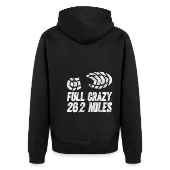 26.2 Meilen Marathon - Marathonläufer - Unisex Premium Bio Zip Hoodie - Schwarz - Hinten - Nico (187cm)