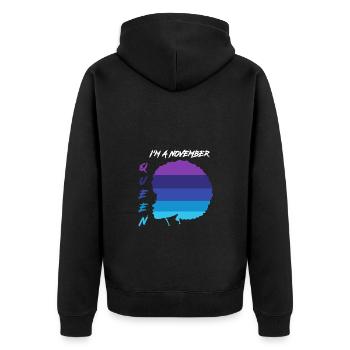 Sternzeichen Skorpion - Unisex Premium Bio Zip Hoodie - Schwarz - Hinten - Nico (187cm)