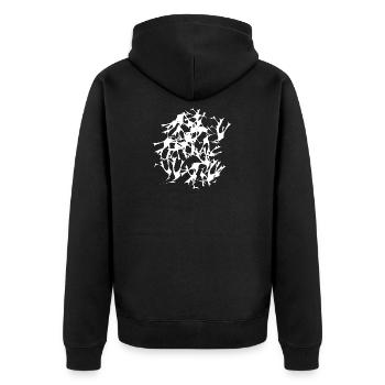 Signe noir et blanc symbole art abstrait - Veste à capuche bio Premium Unisexe - noir - Dos - Nico (187cm)