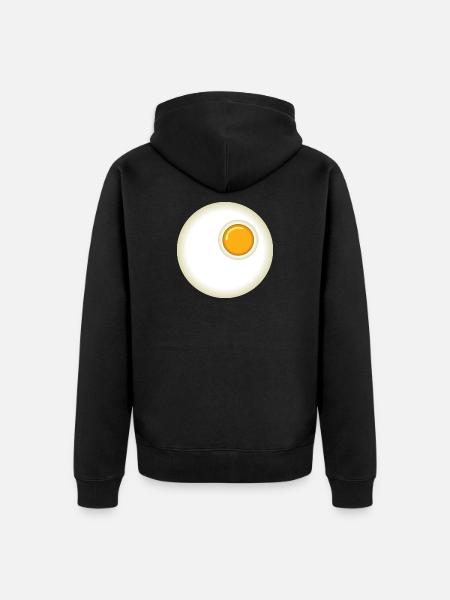 fried egg - Unisex Premium Organic Zip Hoodie - black