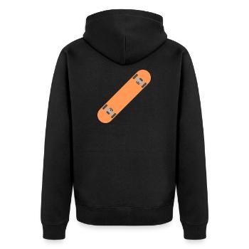 skateborad - Unisex Premium Organic Zip Hoodie - black - Back - Nico (187cm)