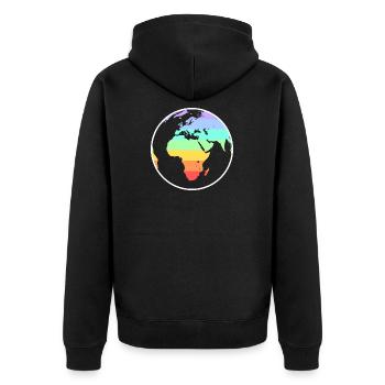 Rainbow world - Unisex Premium Organic Zip Hoodie - black - Back - Nico (187cm)