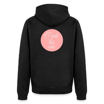 Dicton français - Veste à capuche bio Premium Unisexe - noir - Dos - Nico (187cm)