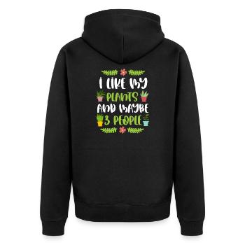 Lustige Gartenarbeit Ich mag meine Pflanzen Gärtnerpflanze - Unisex Premium Bio Zip Hoodie - Schwarz - Hinten - Nico (187cm)