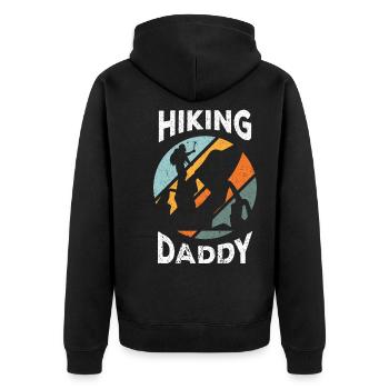 Climbing Climbers Mountains Climbing Wall Kletterdad - Unisex Premium Organic Zip Hoodie - black - Back - Nico (187cm)