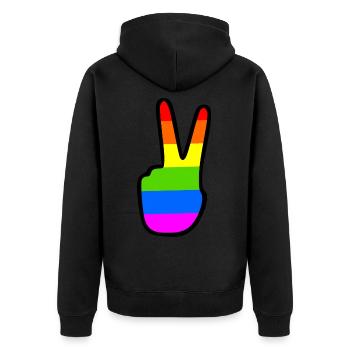 Lgbtq - Unisex Premium Bio Zip Hoodie - Schwarz - Hinten - Nico (187cm)