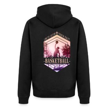 Basketball Basketballspieler Dunking Sport Spieler - Unisex Premium Bio Zip Hoodie - Schwarz - Hinten - Nico (187cm)