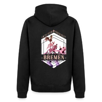 Brême Allemagne City Skyline Vintage Retro - Veste à capuche bio Premium Unisexe - noir - Dos - Nico (187cm)