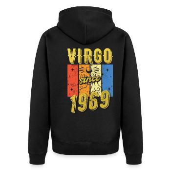 Vierge 1969 Cadeau d’anniversaire du zodiaque - Veste à capuche bio Premium Unisexe - noir - Dos - Nico (187cm)