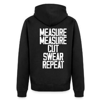 Mesure Mesure Coupe Jurer Répéter 3 - Veste à capuche bio Premium Unisexe - noir - Dos - Nico (187cm)