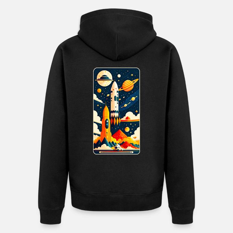 Space - Unisex Premium Bio Zip Hoodie - Schwarz