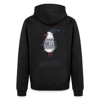 Hambourg Moin Seagull Marin Capitaine Marin Port - Veste à capuche bio Premium Unisexe - noir - Dos - Nico (187cm)