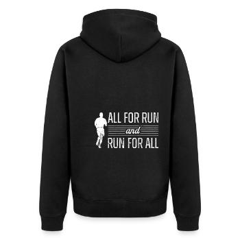Love Running Zitat - Laufen Läufer Motivation - Unisex Premium Bio Zip Hoodie - Schwarz - Hinten - Nico (187cm)