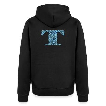 T 51 - Unisex Premium Organic Zip Hoodie - black - Back - Nico (187cm)