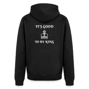 Monarque monarchie roi royaume - Veste à capuche bio Premium Unisexe - noir - Dos - Nico (187cm)