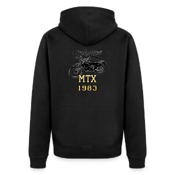 Motorcycle Moto Cross MTX 80 - Unisex Premium Organic Zip Hoodie - black - Back - Nico (187cm)