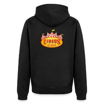 Circus Party I Carnival Party I Circus Staff - Unisex Premium Bio Zip Hoodie - Schwarz - Hinten - Nico (187cm)