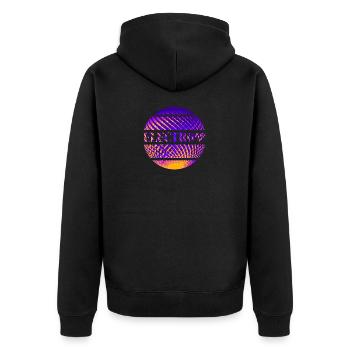 Electro - Unisex Premium Bio Zip Hoodie - Schwarz - Hinten - Nico (187cm)