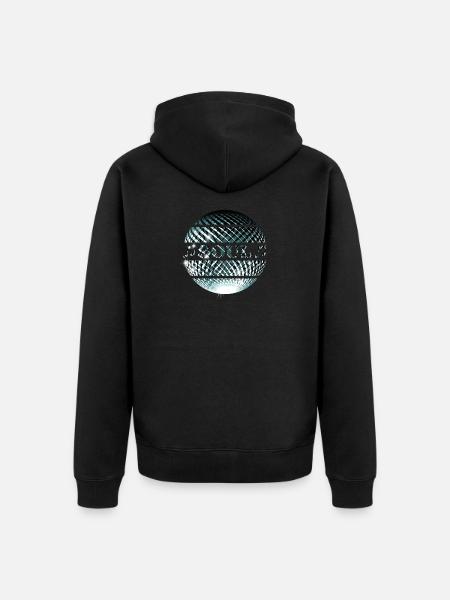 Soul Musik platinblaue Diskokugel - Unisex Premium Bio Zip Hoodie - Schwarz