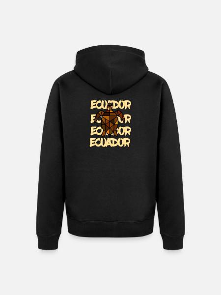 Geometrische Schildkröte Ecuador - Unisex Premium Bio Zip Hoodie - Schwarz