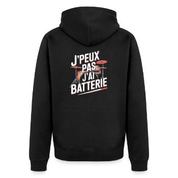 J'peux pas j'ai batterie - Veste à capuche bio Premium Unisexe - noir - Dos - Nico (187cm)