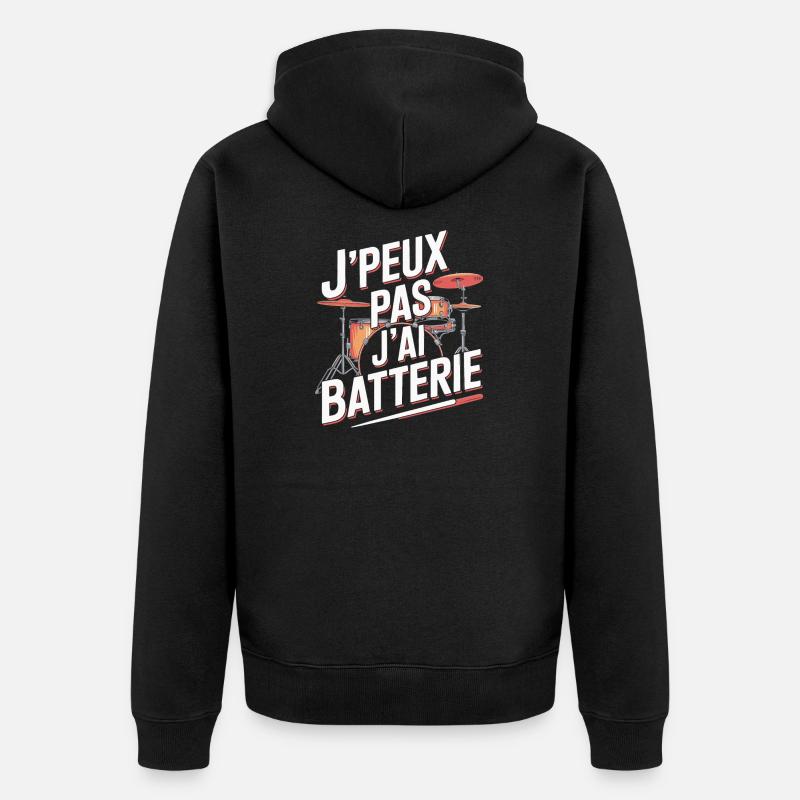 J'peux pas j'ai batterie - Veste à capuche bio Premium Unisexe - noir