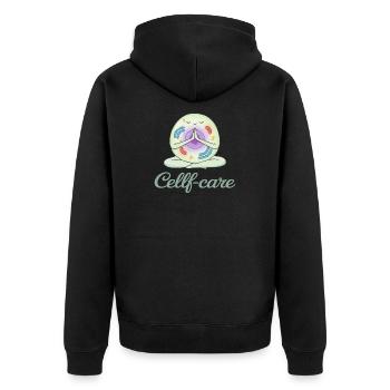 Self-care der Zelle, Meditation für Biologen - Unisex Premium Bio Zip Hoodie - Schwarz - Hinten - Nico (187cm)