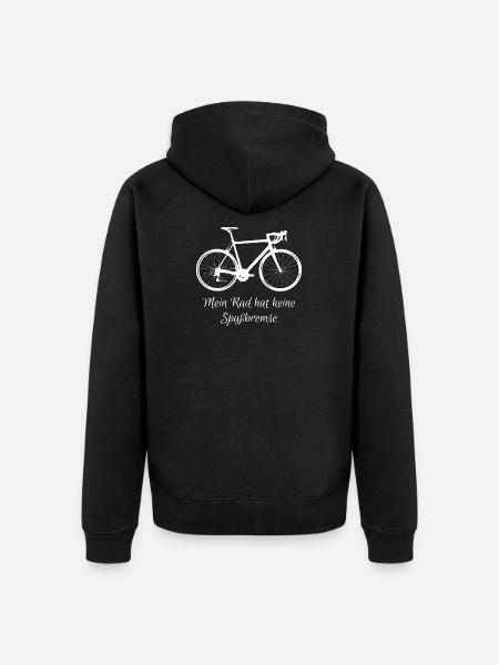 Mein Rad hat keine Spaßbremse - Unisex Premium Bio Zip Hoodie - Schwarz