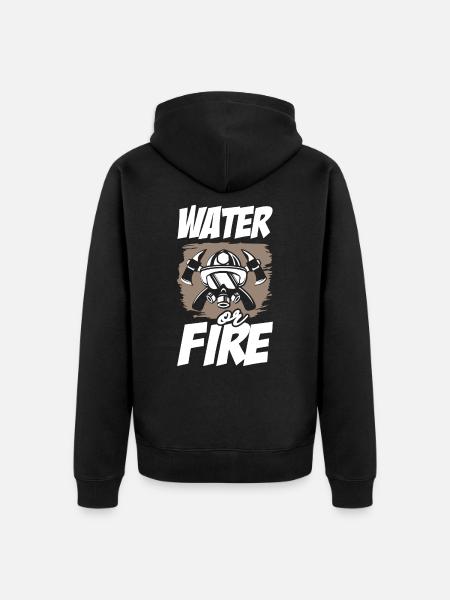 Water or Fire Firefighter - Unisex Premium Bio Zip Hoodie - Schwarz