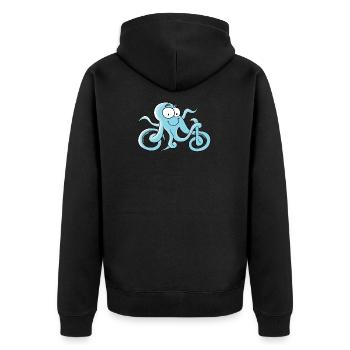 Tintenfisch - Unisex Premium Bio Zip Hoodie - Schwarz - Hinten - Nico (187cm)