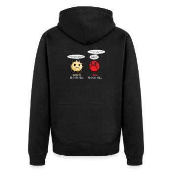 essen Erdnüsse Erdnuss-Liebhaber Geschenk - Unisex Premium Bio Zip Hoodie - Schwarz - Hinten - Nico (187cm)