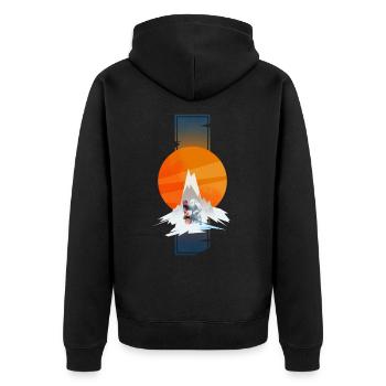 Snowboarding Yeti - Unisex Premium Organic Zip Hoodie - black - Back - Nico (187cm)