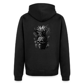 Fruit d’ananas effrayant - Veste à capuche bio Premium Unisexe - noir - Dos - Nico (187cm)