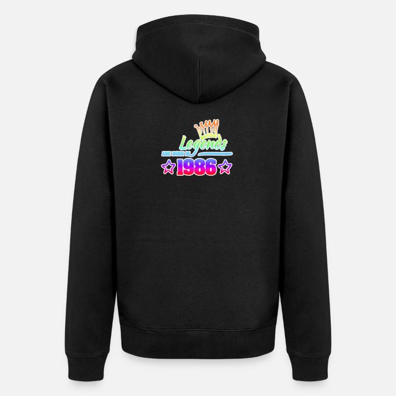 1986 - Unisex Premium Bio Zip Hoodie - Schwarz