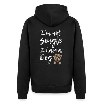 I Am Not Single I Have a Dog - Unisex Premium Bio Zip Hoodie - Schwarz - Hinten - Nico (187cm)