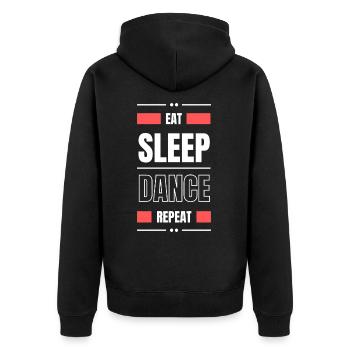 manger dormir danser répéter l’idée cadeau danser en disant - Veste à capuche bio Premium Unisexe - noir - Dos - Nico (187cm)
