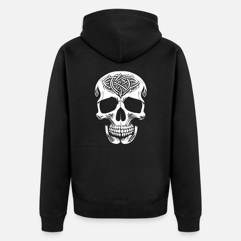 Crâne de style celtique - Veste à capuche bio Premium Unisexe - noir