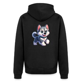 husky 2 - Veste à capuche bio Premium Unisexe - noir - Dos - Nico (187cm)