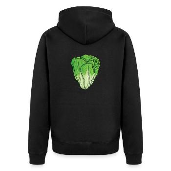 Salatkopf Kopfsalat Gemüse Karneval Kostüm Salat - Unisex Premium Bio Zip Hoodie - Schwarz - Hinten - Nico (187cm)