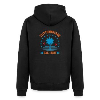 Flitterwochen Bali 2025 Hochzeitsreise Indonesien - Unisex Premium Bio Zip Hoodie - Schwarz - Hinten - Nico (187cm)
