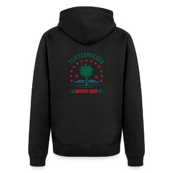 Flitterwochen Mexiko 2025 Hochzeitsreise Mexico - Unisex Premium Bio Zip Hoodie - Schwarz - Hinten - Nico (187cm)